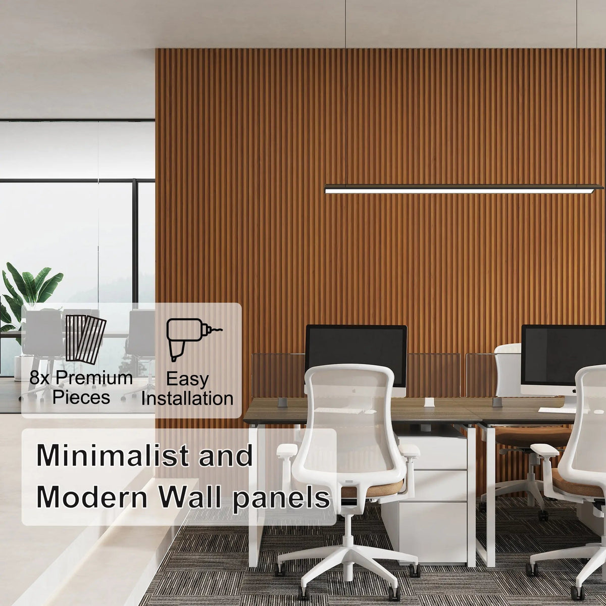 48 x 6 Inch WPC Slat Wall Panels, 16 Pack – Wood Finish Composite – view 24