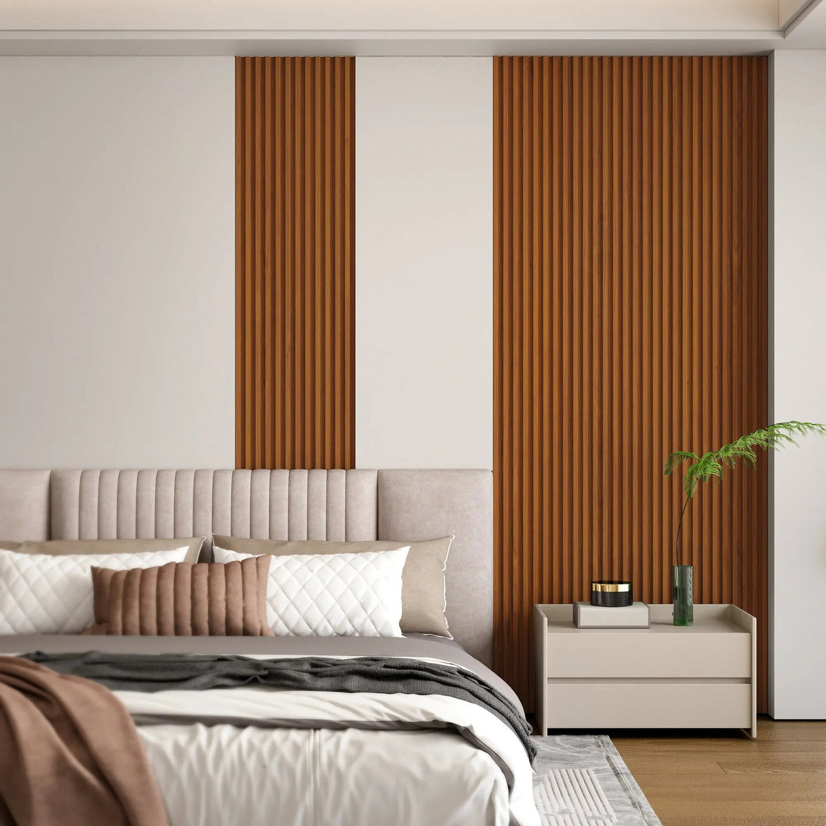 48 x 6 Inch WPC Slat Wall Panels, 16 Pack – Wood Finish Composite – view 26