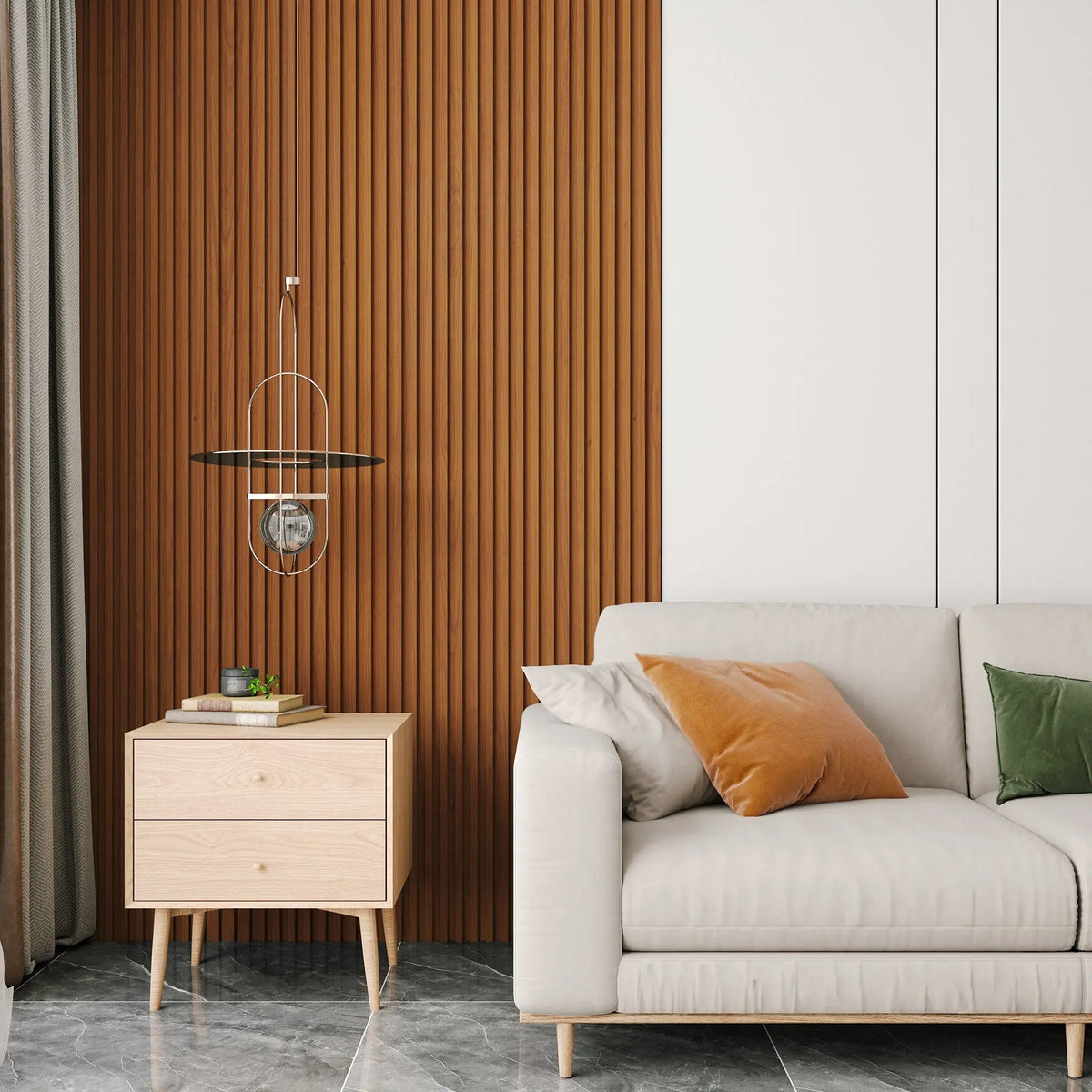 48 x 6 Inch WPC Slat Wall Panels, 16 Pack – Wood Finish Composite – view 27