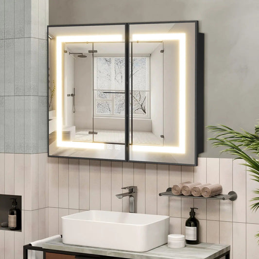Metal Framed Recessed LED Medicine Cabinet