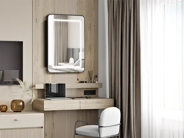 Framed Recessed LED Lighted Bathroom Medicine Cabinet with Mirror – Small – view 7