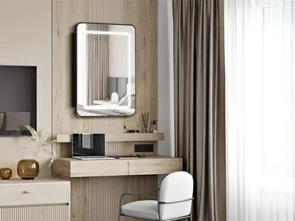 Framed Recessed LED Lighted Bathroom Medicine Cabinet with Mirror – Small – view 7