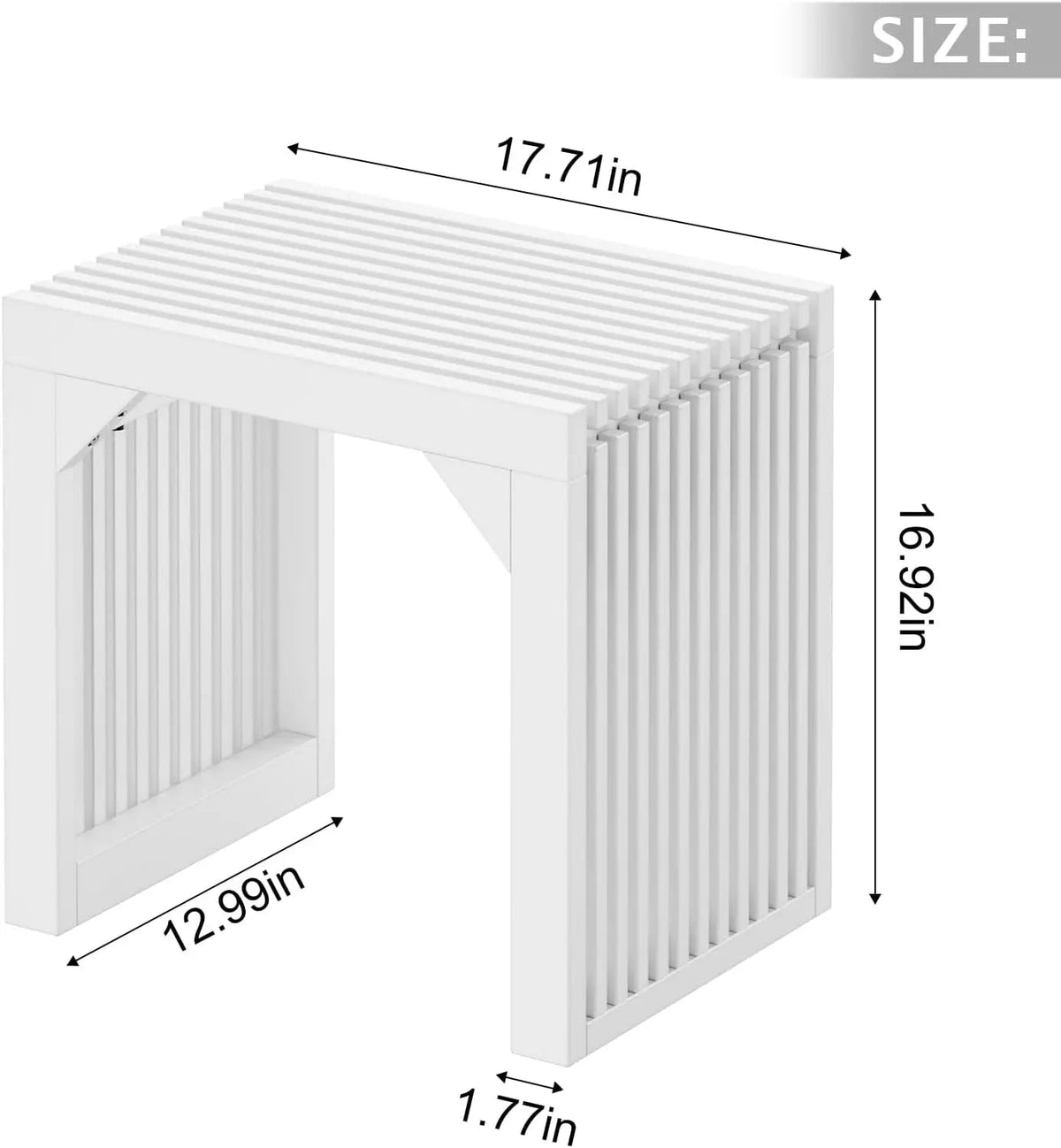 35" Wood Grille Dining Bench for Entryway, Kitchen and Living Room – view 44