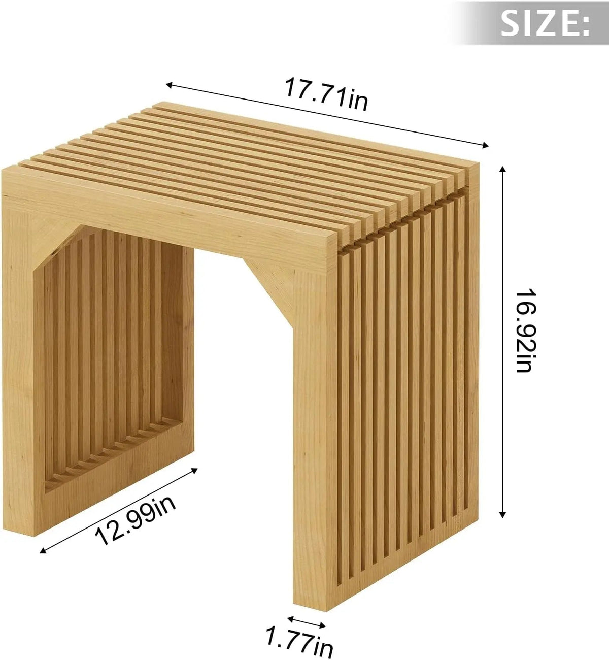 35" Wood Grille Dining Bench for Entryway, Kitchen and Living Room – view 28