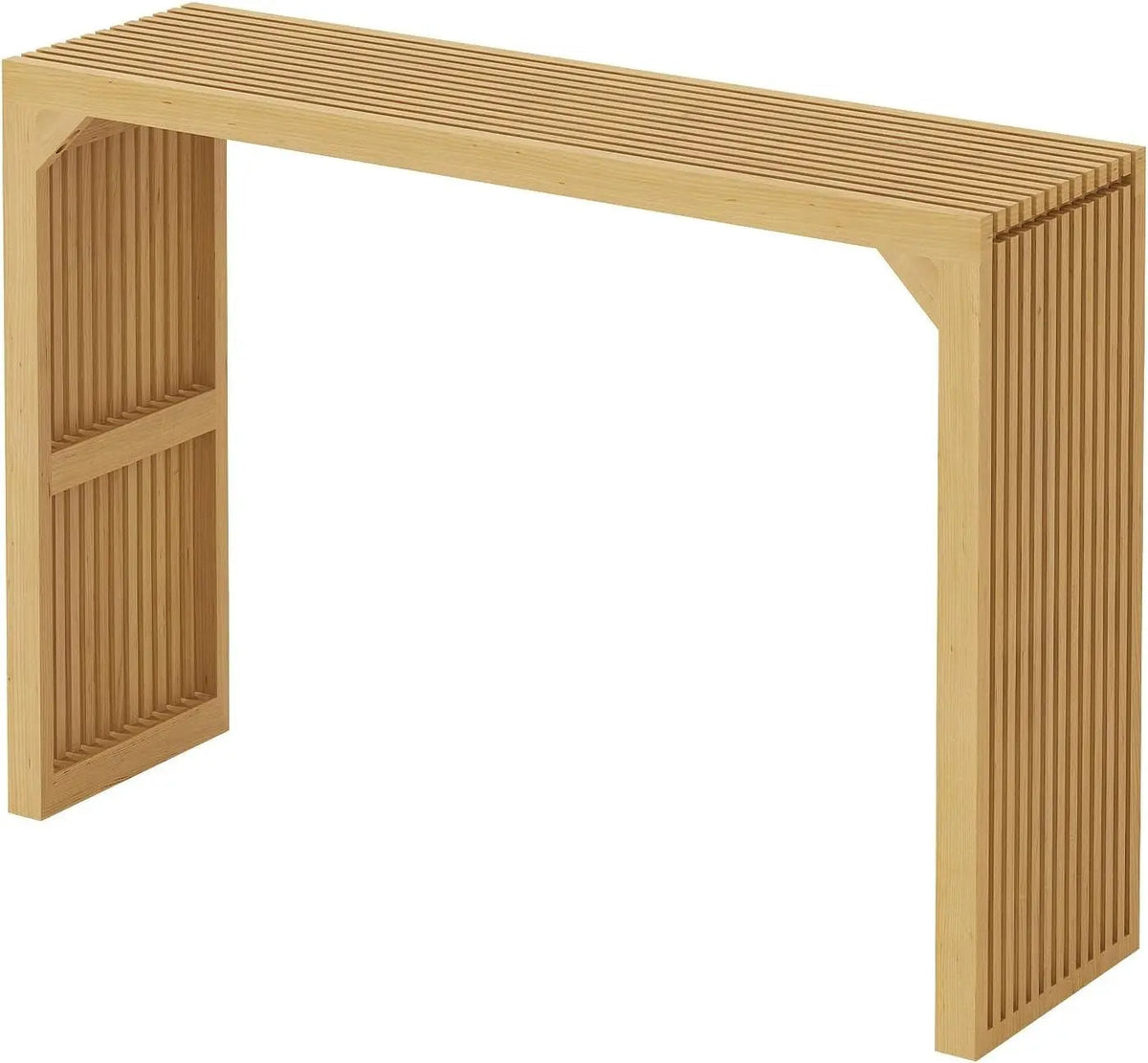 35" Wood Grille Dining Bench for Entryway, Kitchen and Living Room – view 50