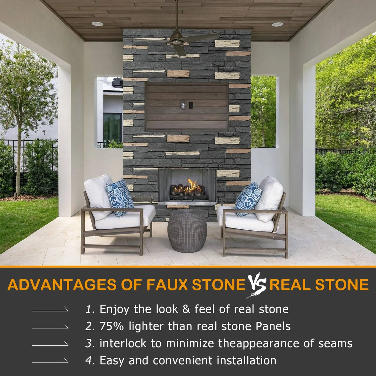 Faux Stone Wall Siding Panel – PU Stone Veneer for Interior and Exterior – view 15