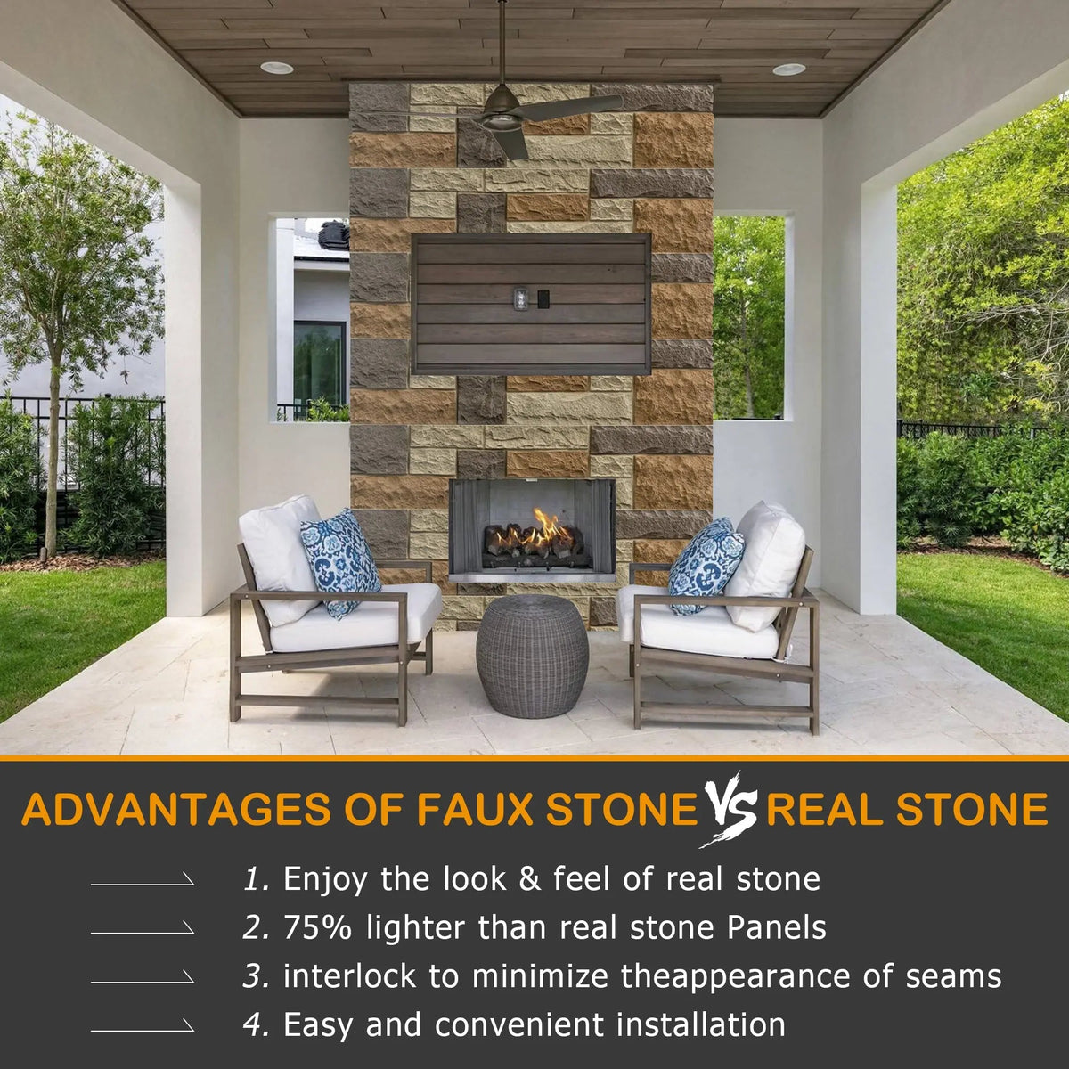 Faux Stone Wall Siding Panel – PU Stone Veneer for Interior and Exterior – view 11