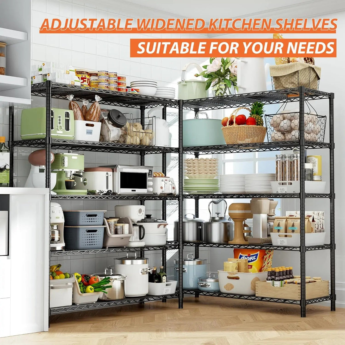 Heavy Duty 5-Tier Metal Storage Shelves, 48" L x 20" W x 72" H – view 6