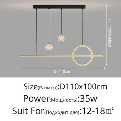 Contemporary LED Linear Pendant Light for Kitchen Island – view 15