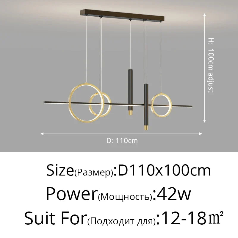 Contemporary LED Linear Pendant Light for Kitchen Island – view 13