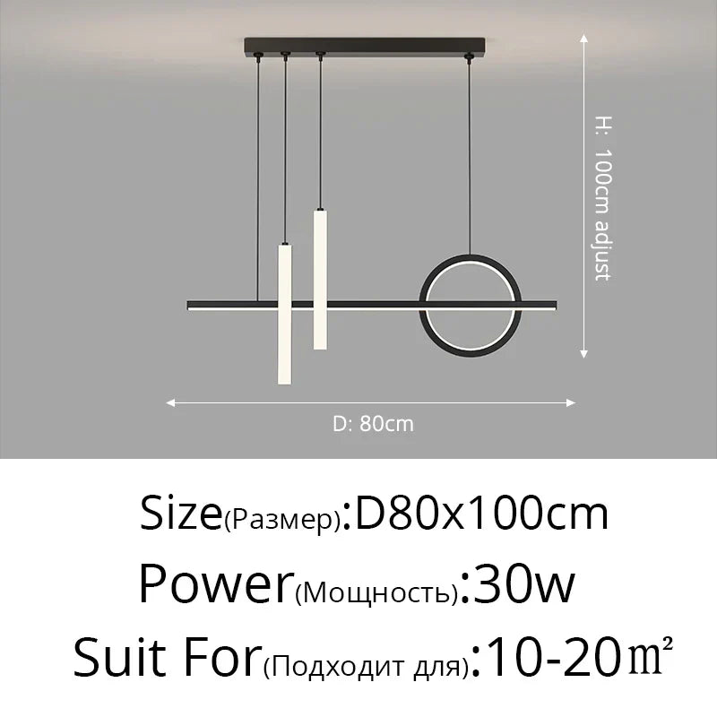 Contemporary LED Linear Pendant Light for Kitchen Island – view 17