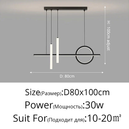 Contemporary LED Linear Pendant Light for Kitchen Island – view 17