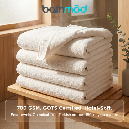 Luxury Organic Cotton Bath Towels, Four Pack, 30 x 56 Inch, GOTS Certified – view 2