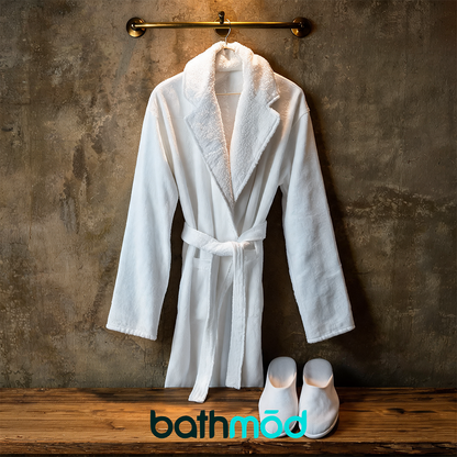 Organic Turkish Cotton Bathrobe and Slipper Set, 700 GSM – view 3
