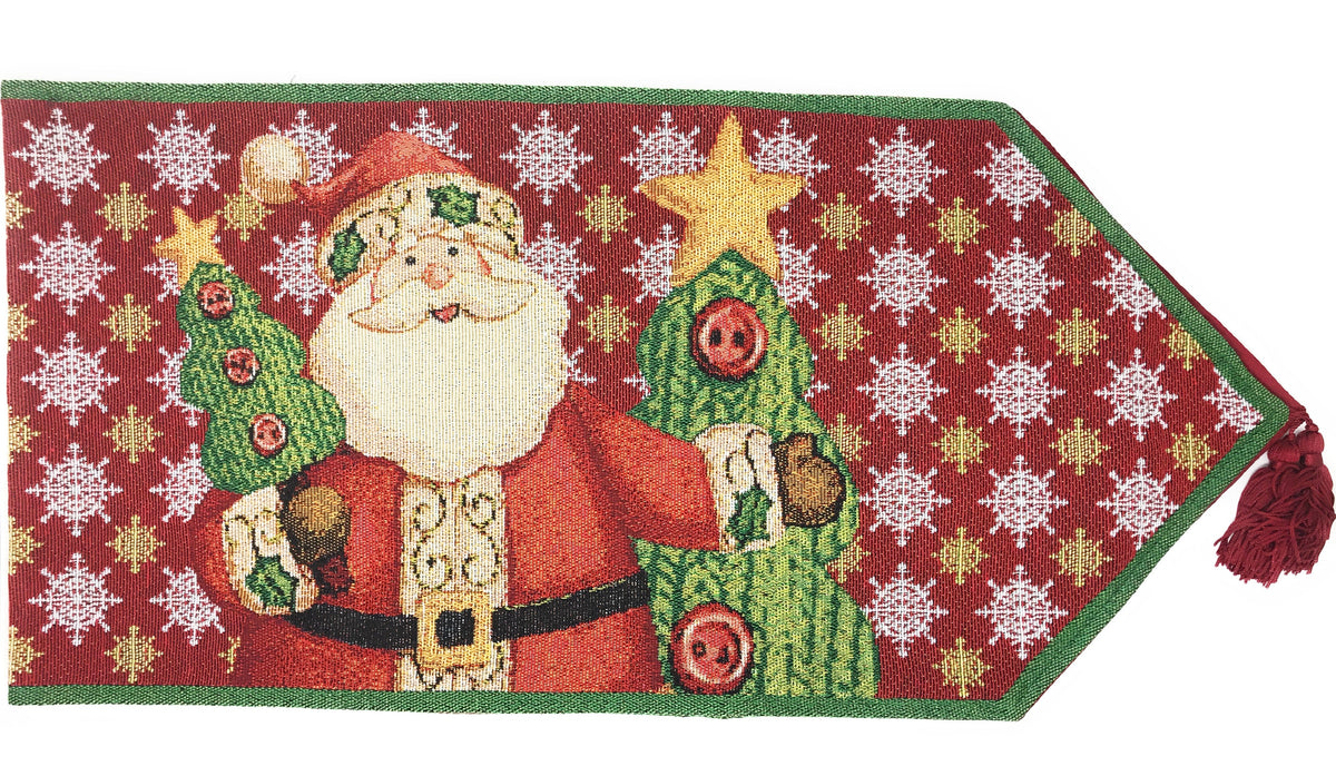 Cotton-Polyester Santa Claus Is Coming to Town Holiday Table Runner