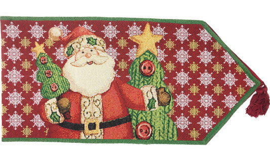 Cotton-Polyester Santa Claus Is Coming to Town Holiday Table Runner