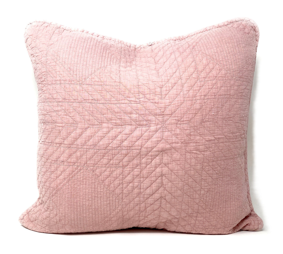 Stone Washed Cotton Euro Sham & Cushion Cover in Blush Pink