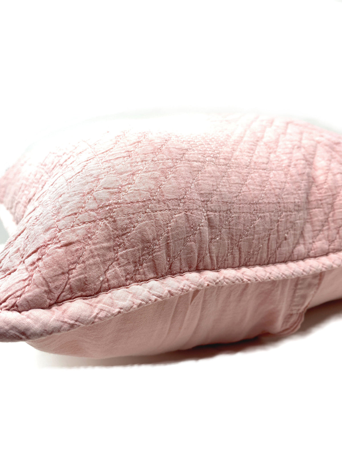 Blush Pink Stone Washed Cotton Euro Sham and Cushion Covers – view 5