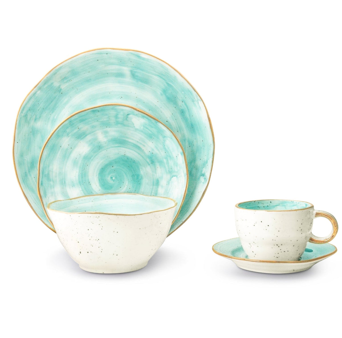 Cabana Turquoise Fine Bone China Dinnerware Set, 20 Piece – view 9