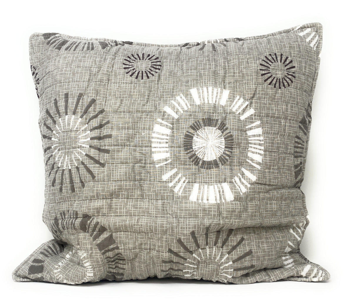 Taupe Beige Starburst Cotton Cushion Covers, Set of 2, 18 x 18 – view 2