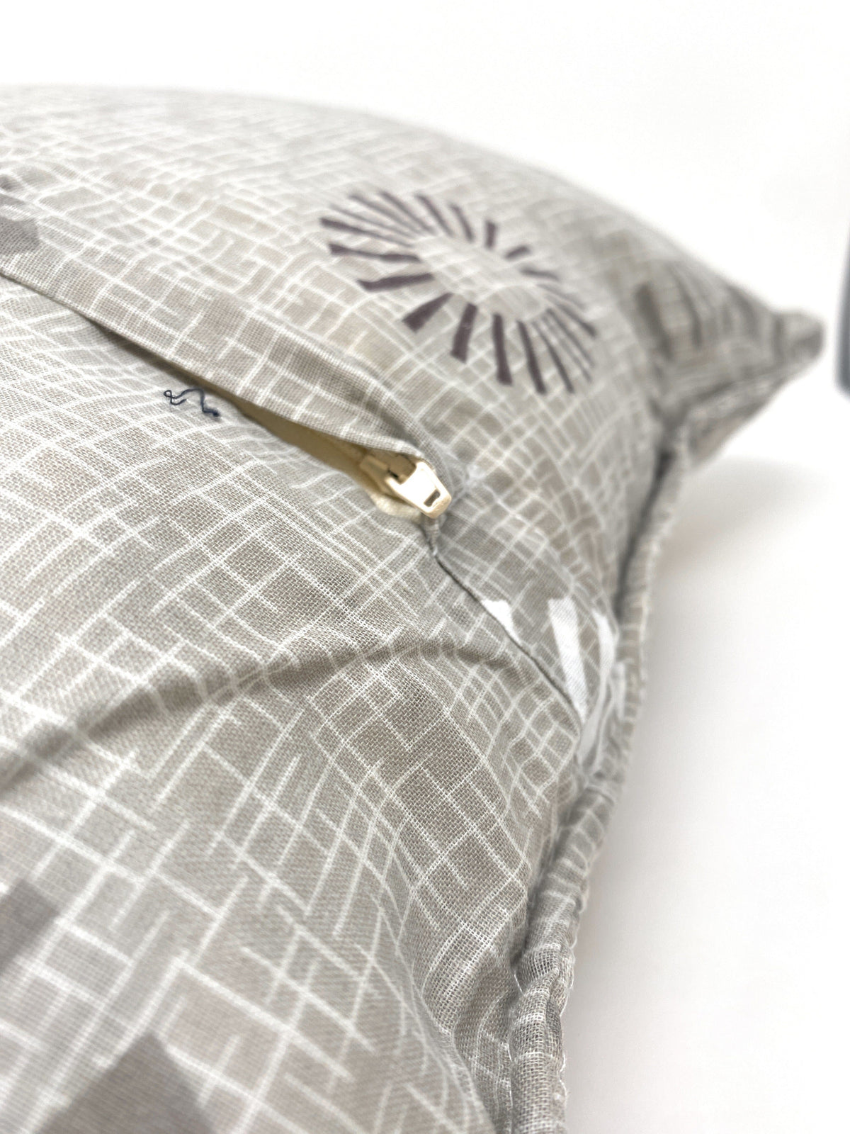Taupe Beige Starburst Cotton Cushion Covers, Set of 2, 18 x 18 – view 5