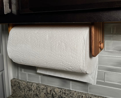 Acacia Wood Paper Towel Holder, Under-Cabinet or Wall Mount – view 4