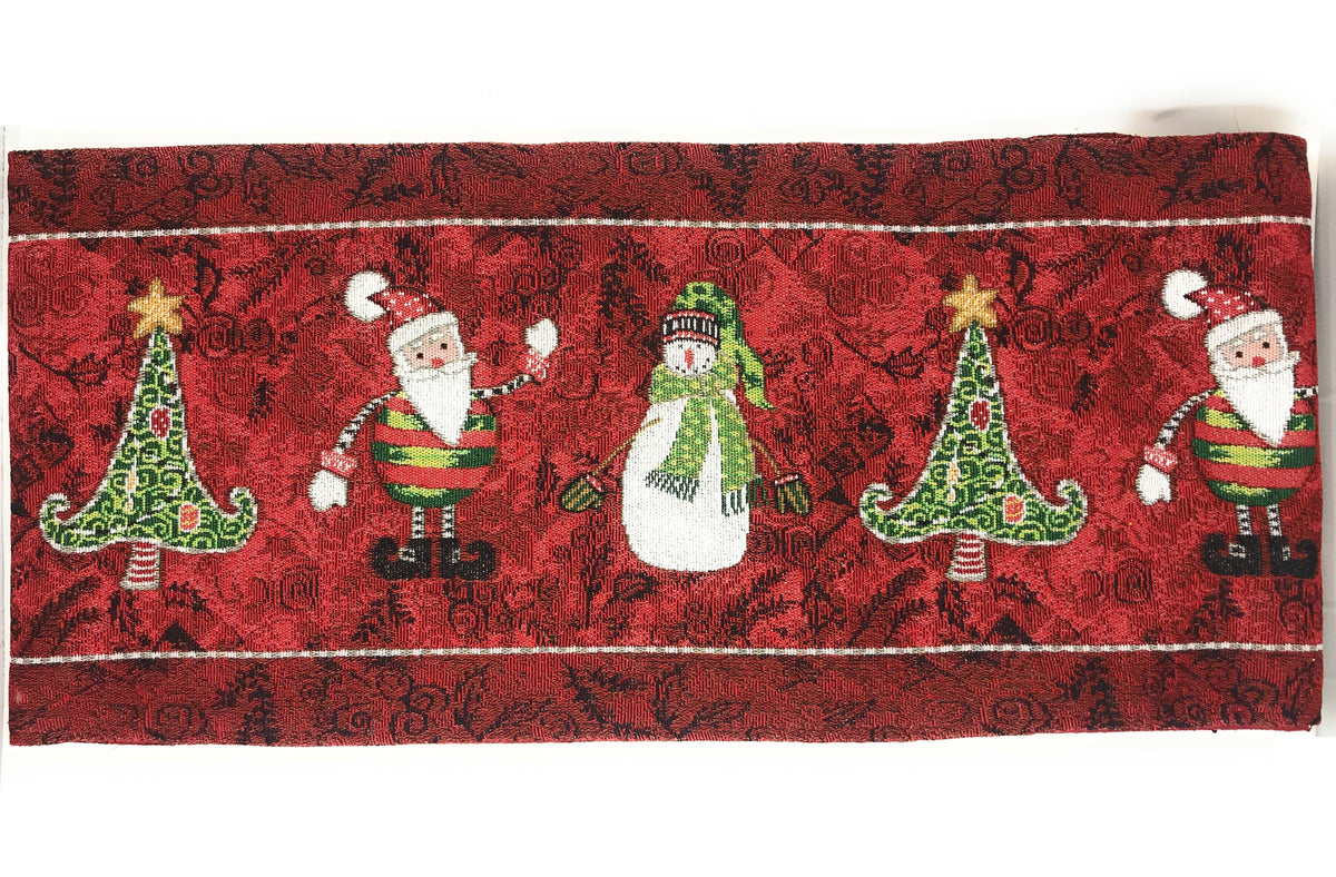 Here Comes Santa Claus Vintage Holiday Woven Tapestry Table Runner – view 2