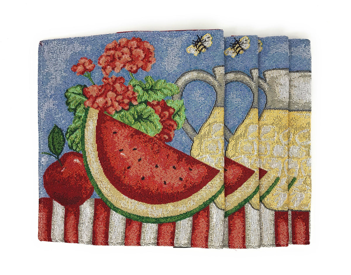 Fruity Drinks Watermelon Lemonade Woven Tapestry Placemat Set – view 7
