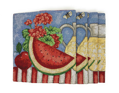 Fruity Drinks Watermelon Lemonade Woven Tapestry Placemat Set – view 7