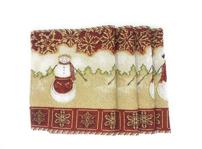 Snowman Couple Woven Tapestry Christmas Placemat Set – view 8