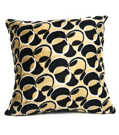 Polyester Viscose Geometric Throw Pillow Cover, 18x18 Eclipse Design