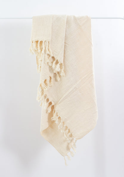 Pamuk Hand Woven Cotton Linen Bath Towel, 37 x 73 Inch, Made in Turkey – view 3