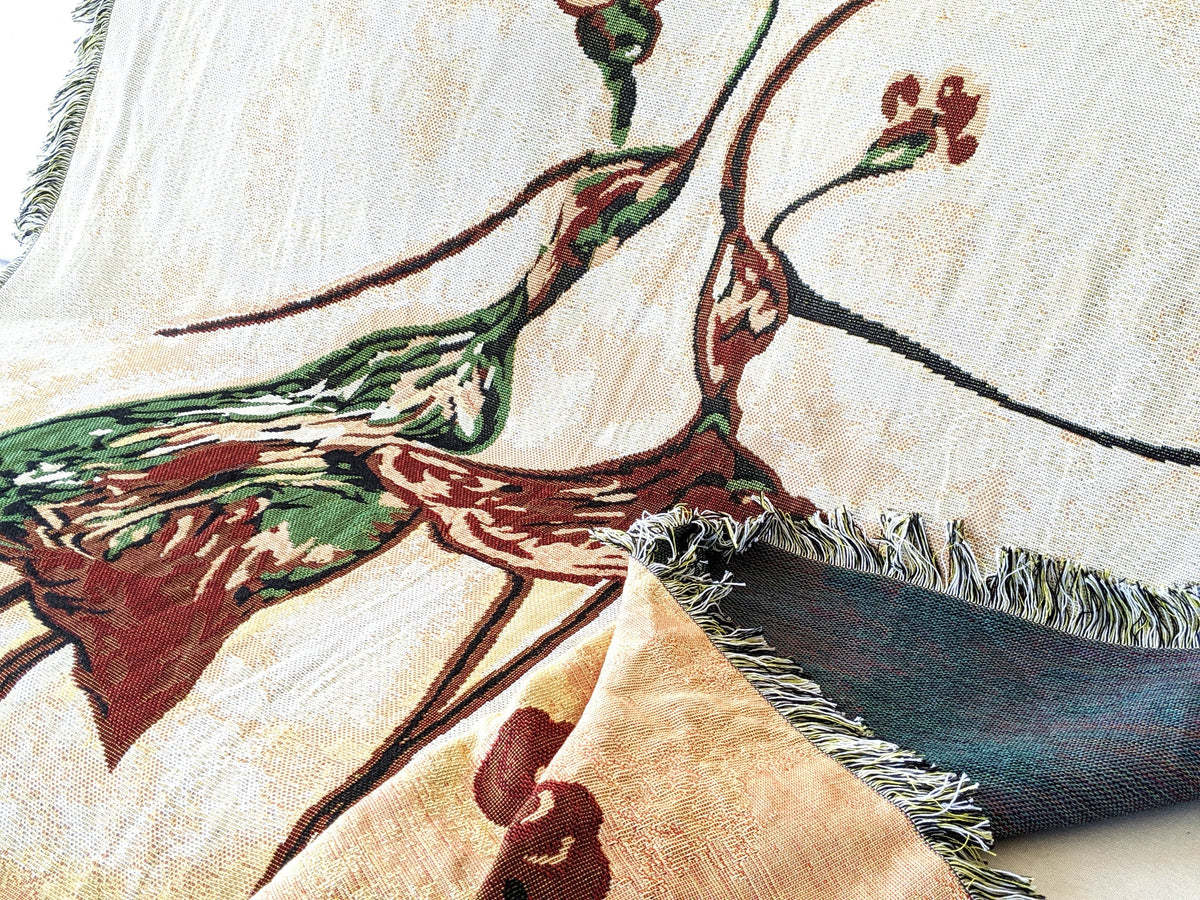 Abstract Ballet Dancers Tapestry Throw Blanket with Fringe – view 8