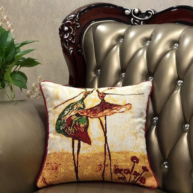 Abstract Ballerina Art Woven Tapestry Throw Pillow Cover, Golden Beige – view 6