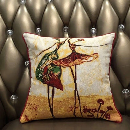 Abstract Ballerina Art Woven Tapestry Throw Pillow Cover, Golden Beige – view 2
