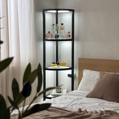 Fantasy Edge PRO LED Corner Display Shelf with Tempered Glass, Black – view 2