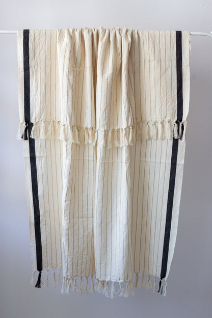 Drama Cotton Linen Turkish Towel, 37 x 73 Inch Pinstripe Bath Towel – view 5