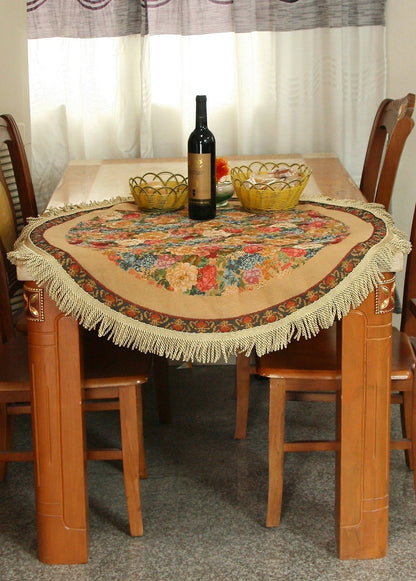 Morning Awakening Colorful Floral Woven Tapestry Tablecloth – view 2