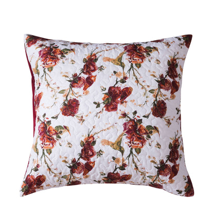 Microfiber Floral Hummingbird Euro Sham & Cushion Cover, Vintage
