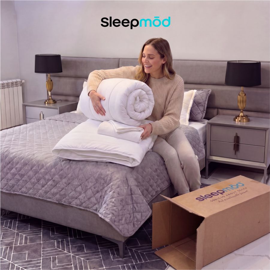 Cooling Eucalyptus Silk Comforter Set with Quilted Pillow Shams – view 3
