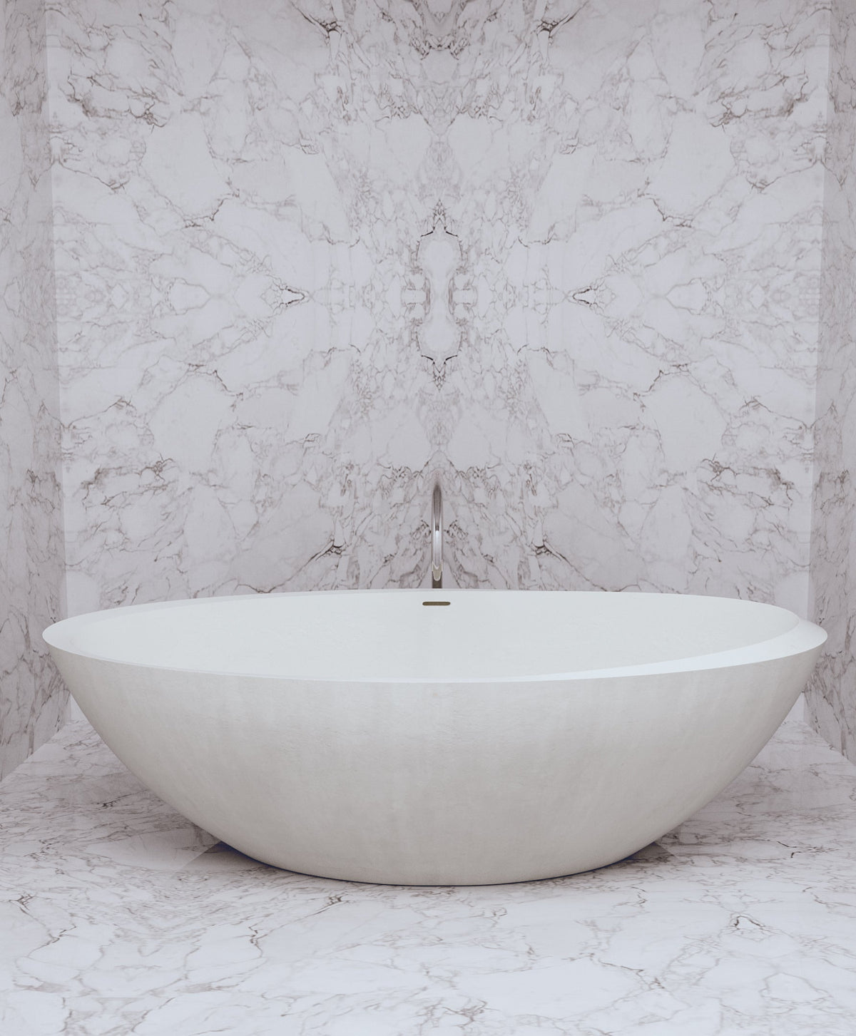 Large Oval Freestanding Concrete Bathtub – Studio Collection – view 5