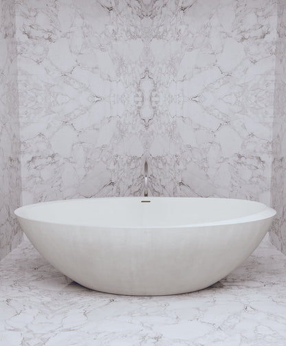 Large Oval Freestanding Concrete Bathtub – Studio Collection – view 5