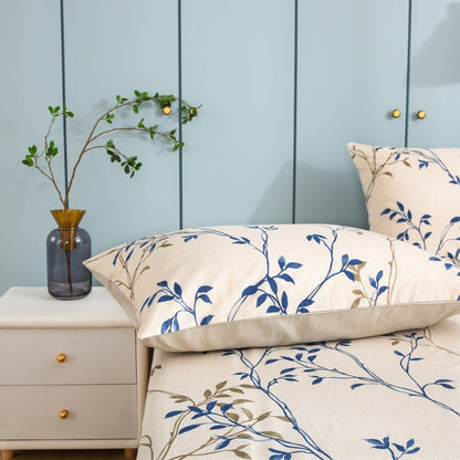 Elegant Leaf Vine Cream Beige Poplin Cotton Fitted or Flat Sheet – view 6