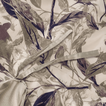 Abstract Wispy Leaf Reversible Microfiber Duvet Cover in Taupe and Grey – view 5