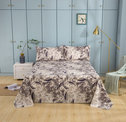 Microfiber Abstract Leaf Bed Sheet, Fitted or Flat Style