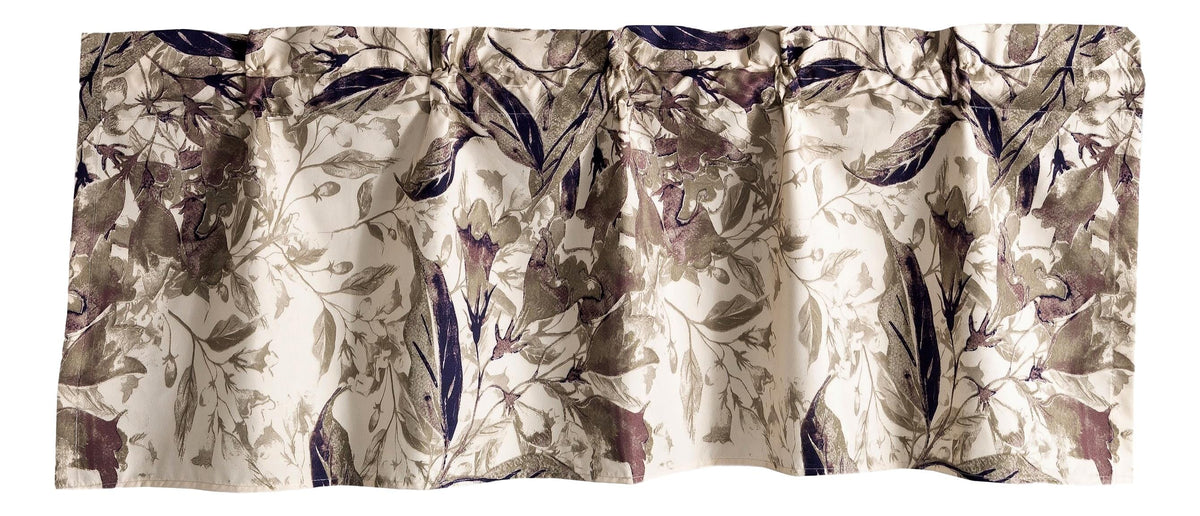 Abstract Wispy Leaf Window Valance, Taupe and Grey Microfiber, 18 x 52 – view 2