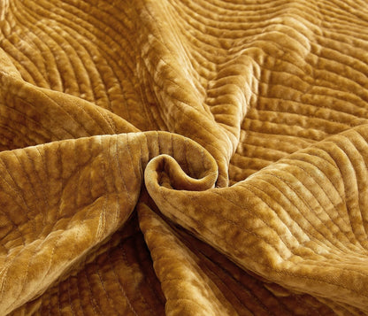Velvet Dreams Melted Gold Plush Waves Velvet Pillow Sham – view 4