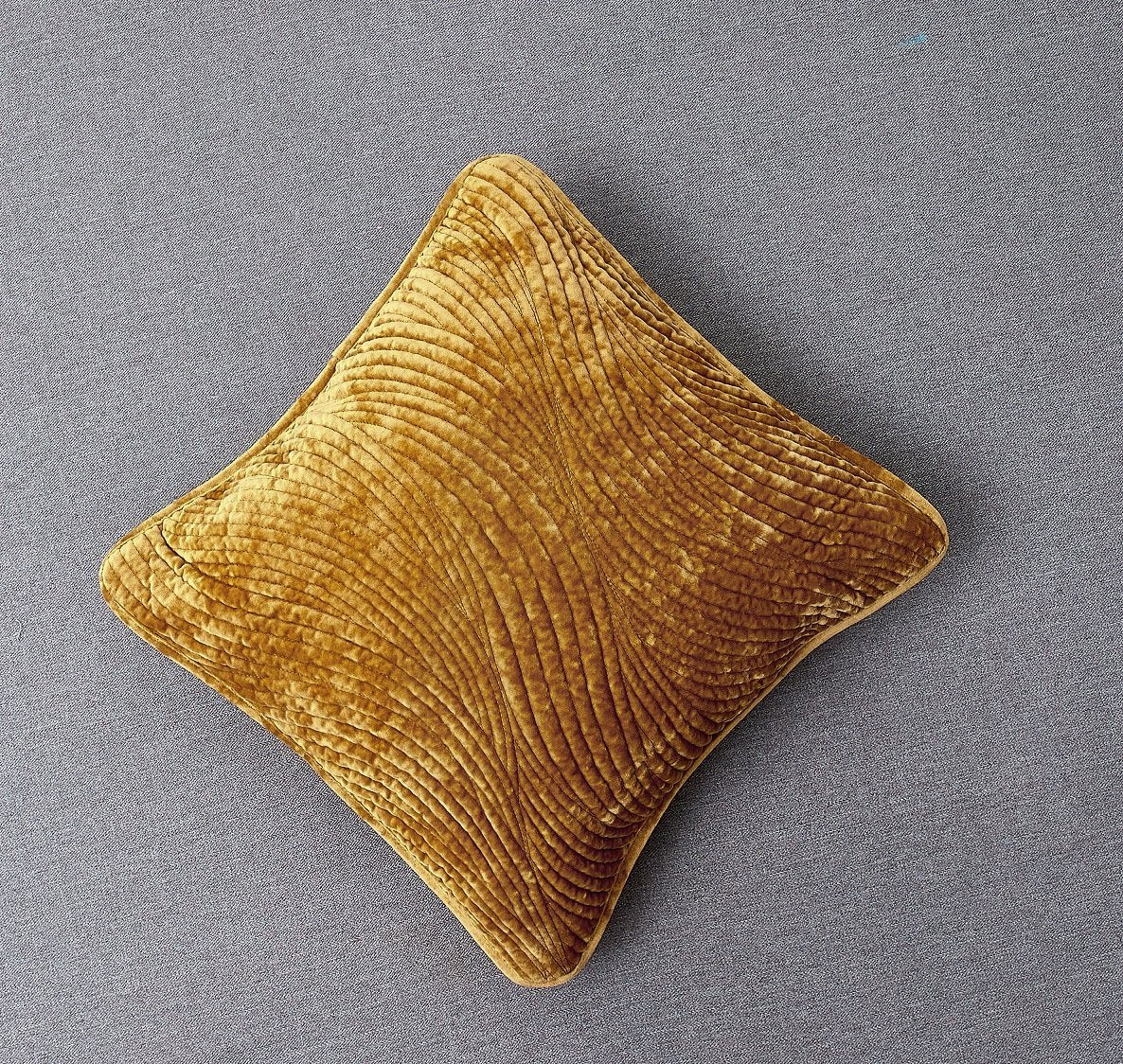 Velvet Dreams Melted Gold Plush Waves Euro Sham and Cushion Covers – view 2