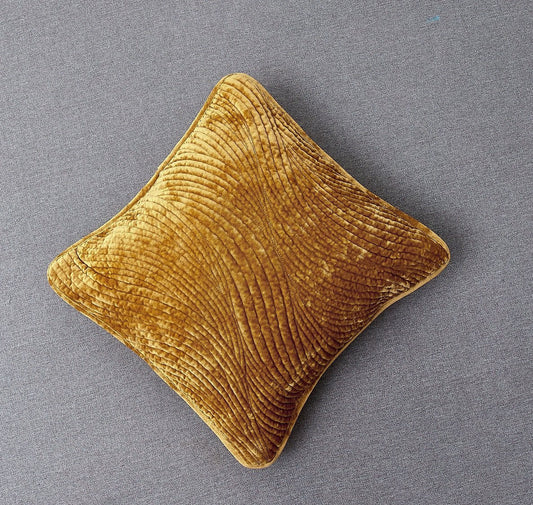 Velvet Dreams Melted Gold Plush Waves Euro Sham and Cushion Covers – view 2