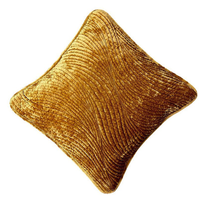 Polyester Velvet Euro Sham & Cushion Cover | Wavy Gold Design